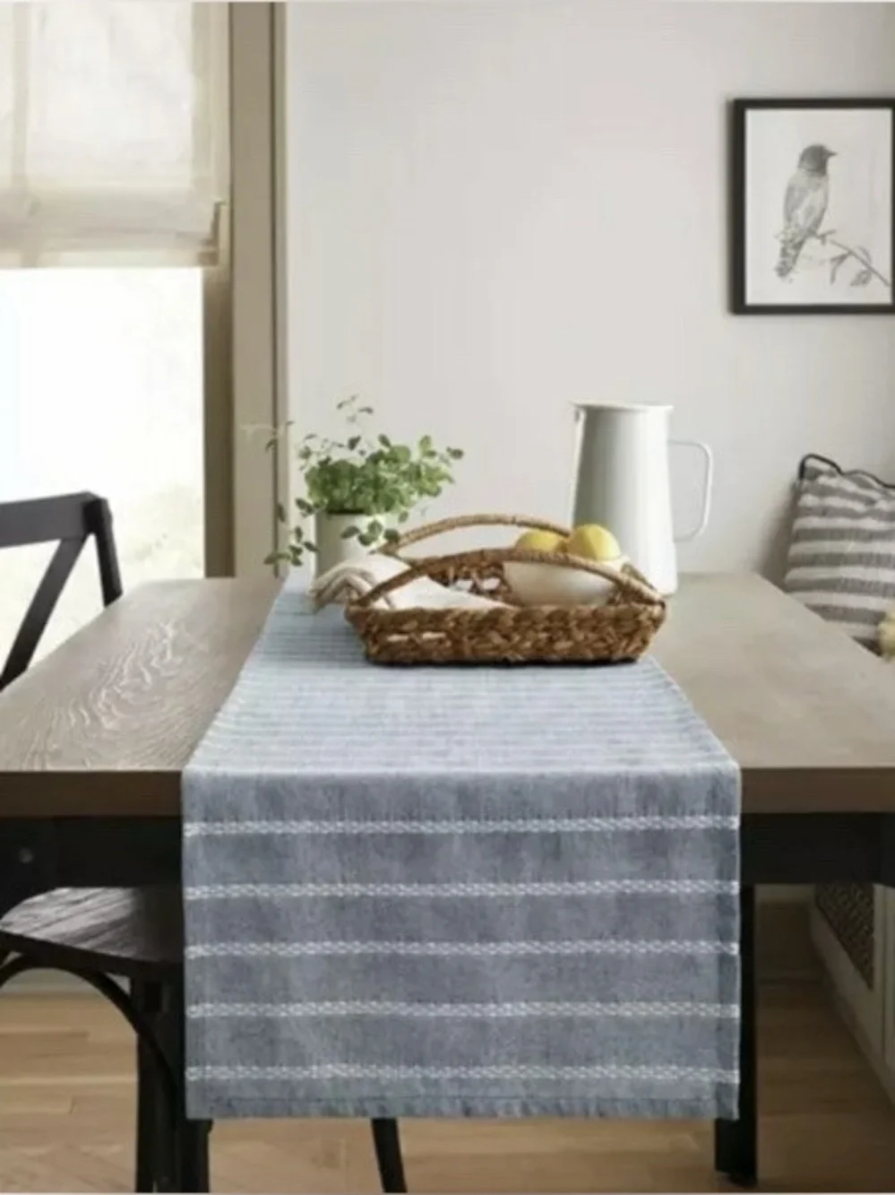 Hearth and Hand with Magnolia Woven Striped Cotton Knit Table Runner